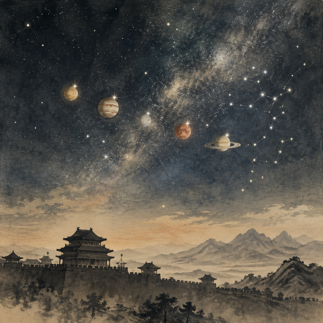 五星聚奎天象图